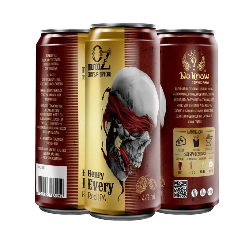 Kit 6 Latas Red Ipa - Henry Every - 473ml