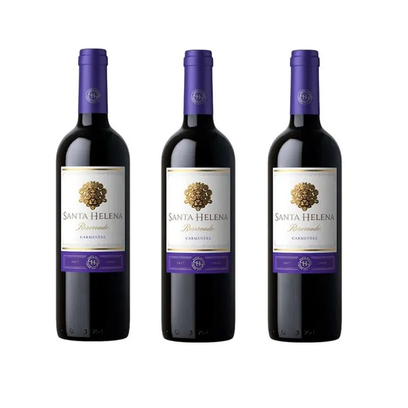 Kit 3 Vinhos Santa Helena Reservado Carmenere 750ml