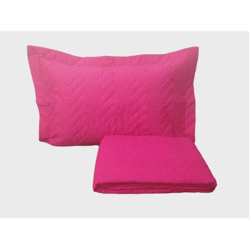Colcha Elasticada Solteiro 2 Peças Microfibra Pink La