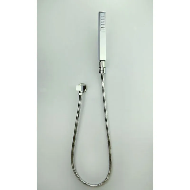 Ducha Higienica Em Abs Quadrado Com Registro Cromado 1,20