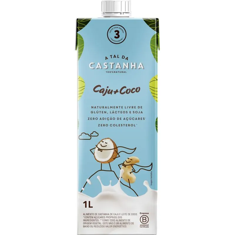 Kit 2x: Leite Vegetal Caju + Coco A Tal Da Castanha 1l