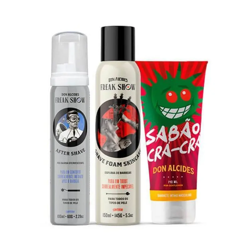 Kit Espuma De Barbear, Pós Barba E Sabão Crá Crá Don Alcides
