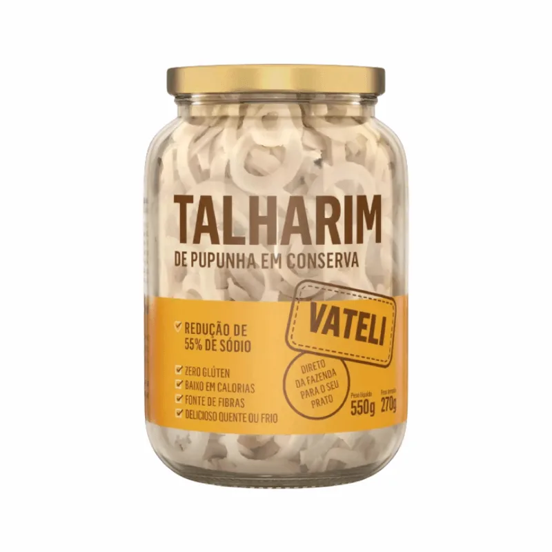 Kit 2x: Palmito Pupunha Talharim Sustentável Vateli 270g