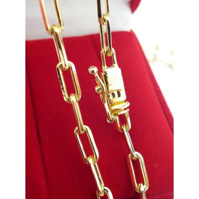 Corrente banhada a ouro 18k 3,5mm parece ouro
