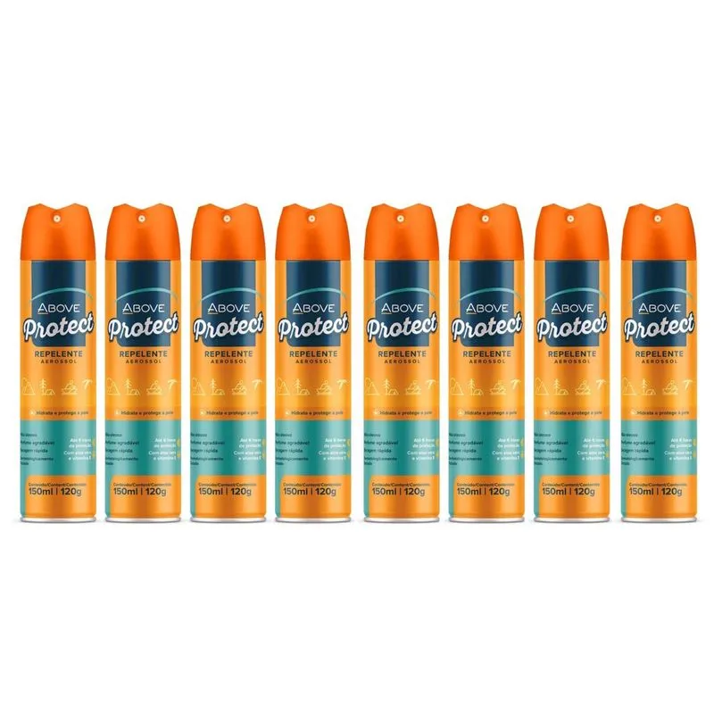 Kit 8 Repelente Spray Protect Above Secagem Rápida 150Ml