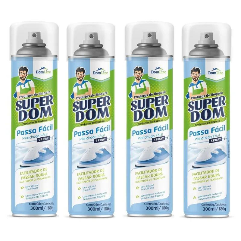 Kit 4 Spray Passa Fácil Domline Facilita Passar Roupas 300ml