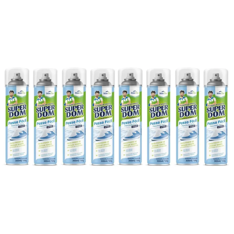 Kit 8 Spray Passa Fácil Domline Facilita Passar Roupas 300ml