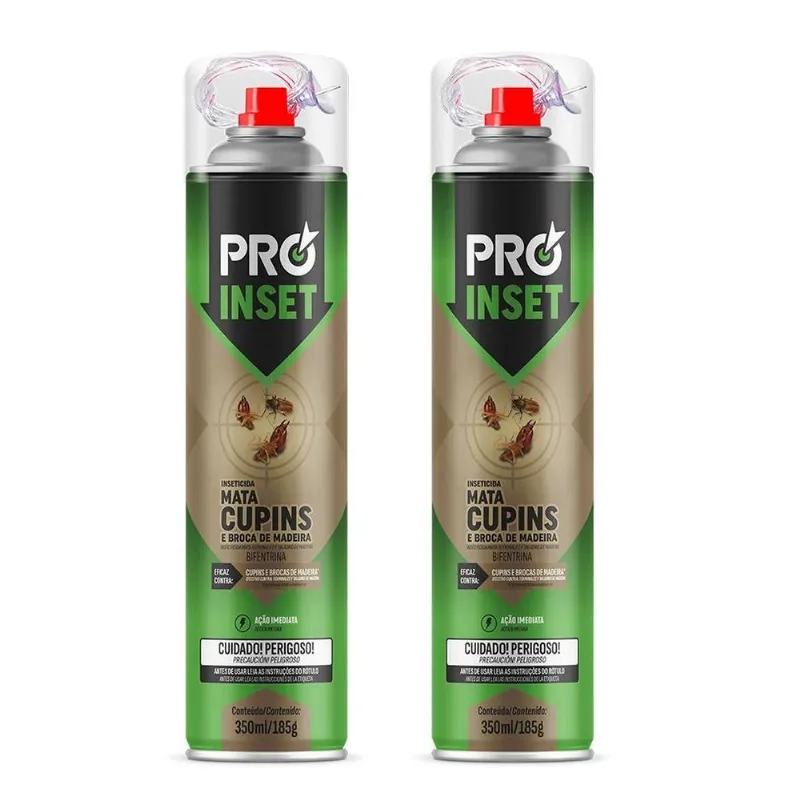 Kit 2 Spray Mata Cupim Proinset 350ml Com Agulha Aplicadora