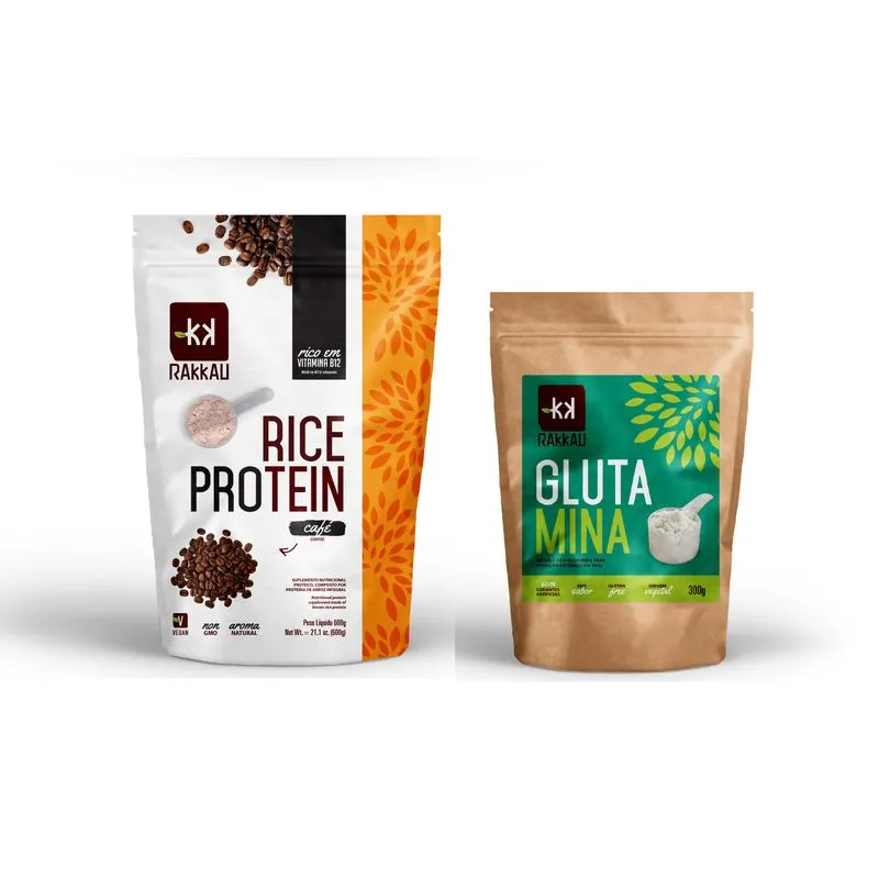 Glutamina 300gr + Rice Protein 600gr Rakkau