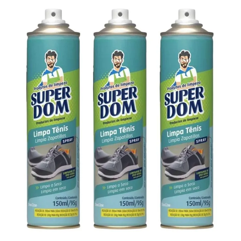 Kit 3 Limpa Tênis Super Dom 150ml/95g