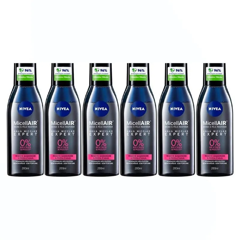 Kit 6 Soluções De Limpeza Nivea Agua Micellair Bifásica