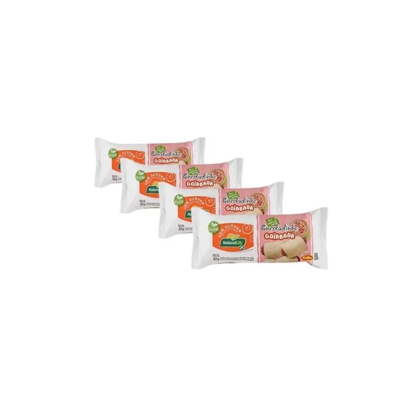Kit Com 4 Enroladinhos Natural Life Sabor Goiabada 65g Cd