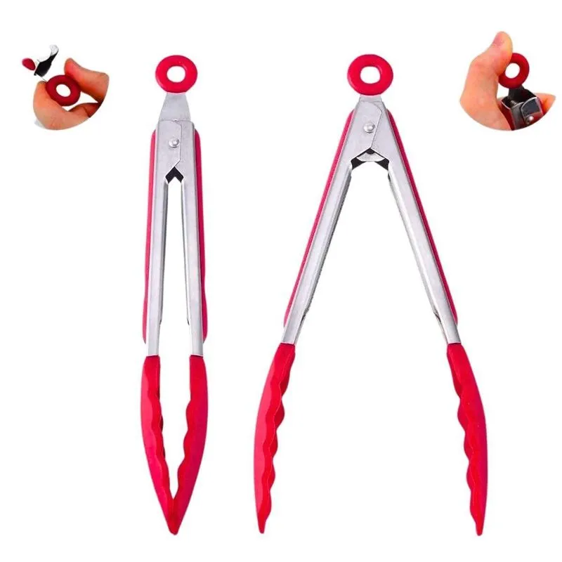 Pegador De Silicone E Inox Vermelho