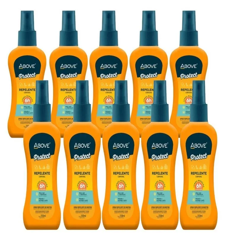 Kit 10 Repelente De Insetos Above 200Ml - Protect Spray