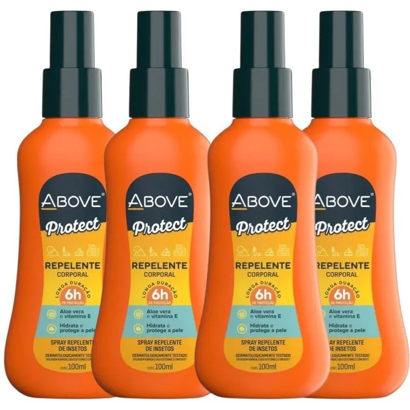 Kit 4 Repelente De Insetos Above Spray 100ml