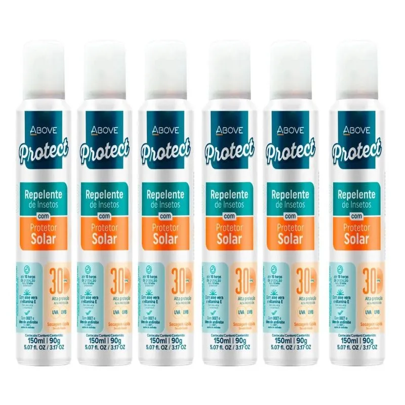 Kit 6 Repelente Insetos Com Protetor Solar Fps30 Above 150Ml