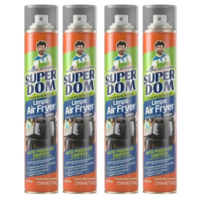 Kit 4 Limpa Air Fryer Super Dom 250ml