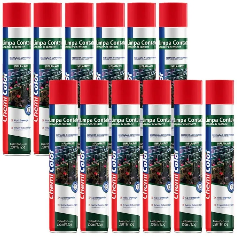 Kit 12 Limpa Contato Chemicolor - 250ml/125g