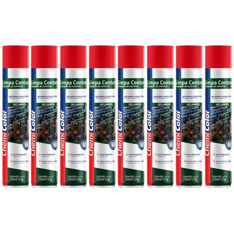 Kit 8 Limpa Contato Chemicolor - 250ml/125g