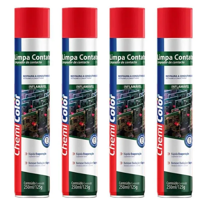 Kit 4 Limpa Contato Chemicolor - 250ml/125g