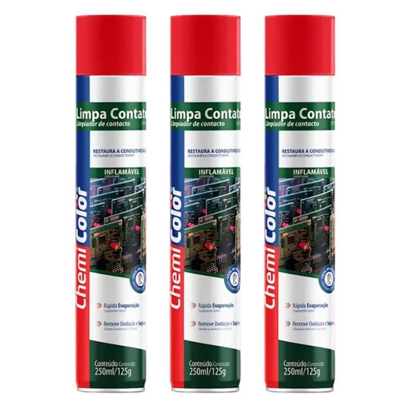 Kit 3 Limpa Contato Chemicolor - 250ml/125g