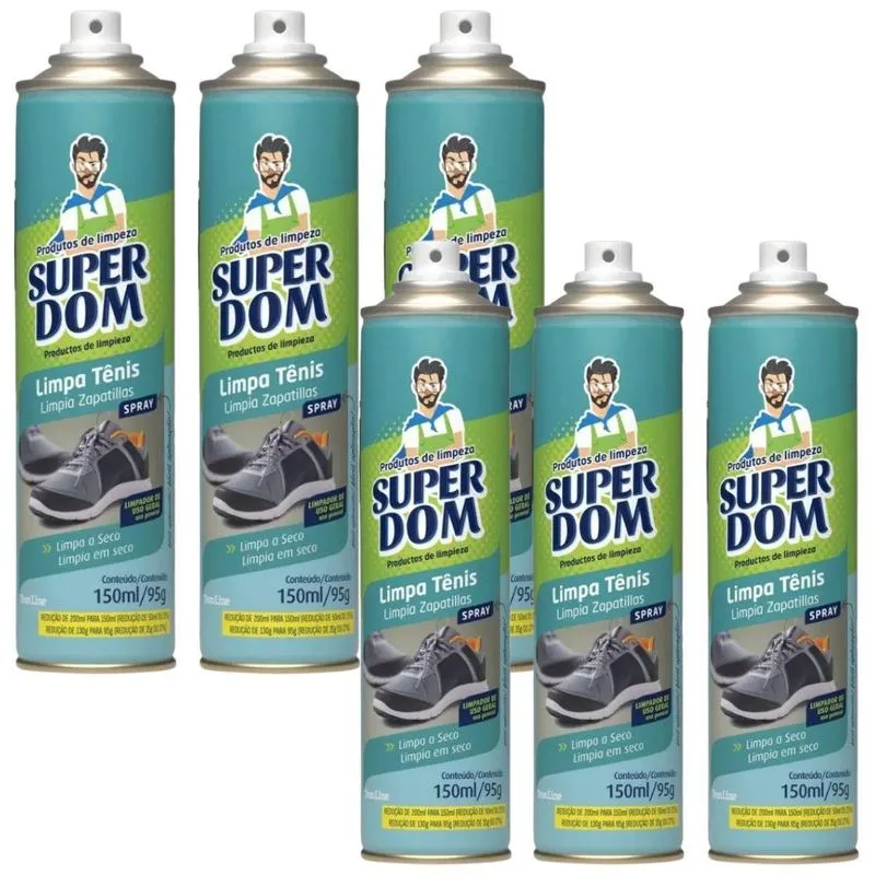 Kit 6 Limpa Tênis Super Dom 150ml/95g