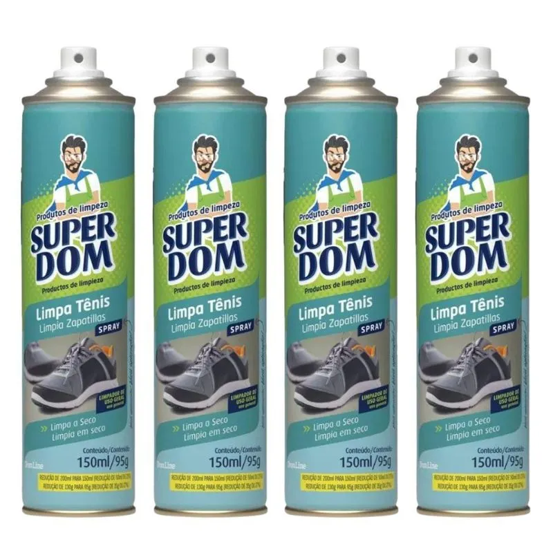Kit 4 Limpa Tênis Super Dom 150ml/95g
