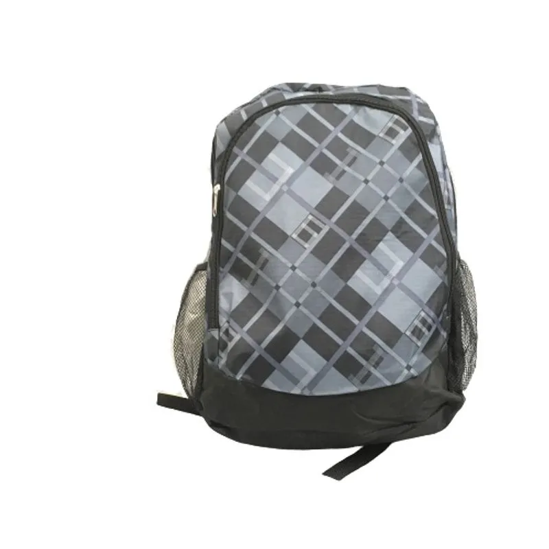 Mochila juvenil xadrez cinza