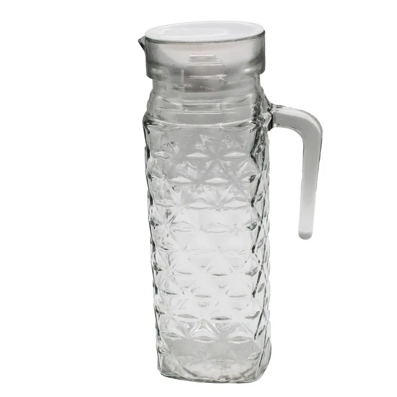Kit 4 Jarra Com Tampa Vidro 1L Agua Suco Cha Gelado Suiça
