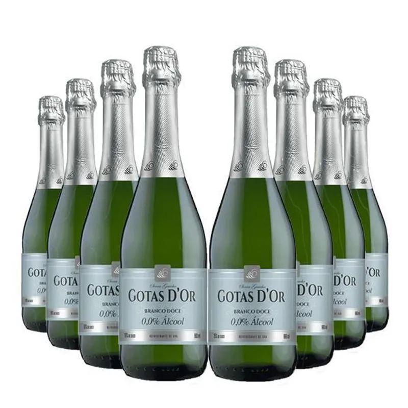 Kit 8 Un. Gaseificado Sem Álcool Uva Branca Garibaldi 660 Ml