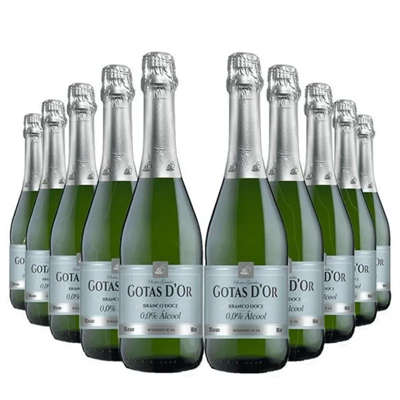 Kit 10 Un Gaseificado Sem Álcool Uva Branca Garibaldi 660 Ml