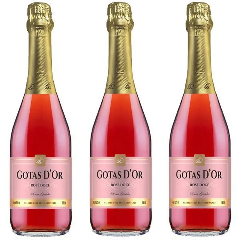 Kit 3 Gaseificado Sem Álcool Uva Rosé Garibaldi 660 Ml