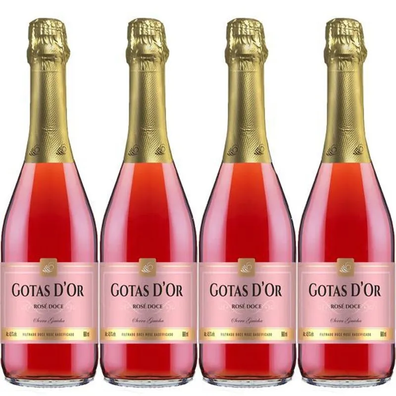 Kit 4 Gaseificado Sem Álcool Uva Rosé Garibaldi 660 Ml