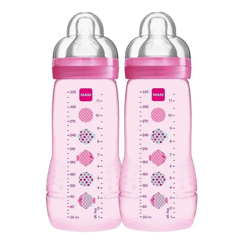 Mamadeira Easy Active Mam - 330ml Embalagem Dupla Rosa 4844