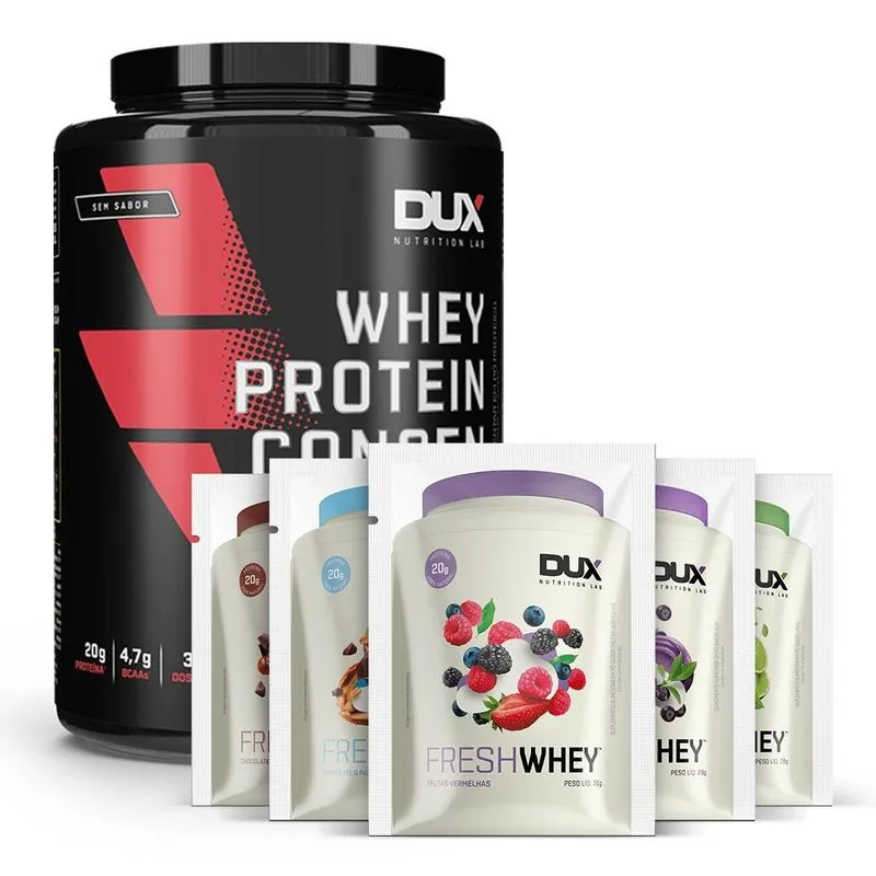 Whey Protein Concentrado Sem Sabor 900g + 5 Sachês Freshwhey