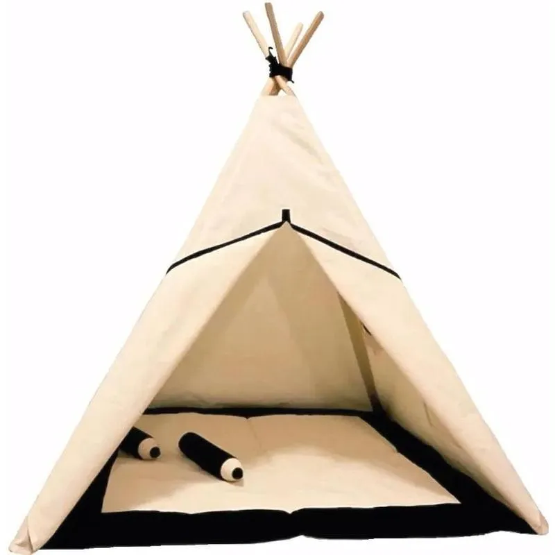 Cabaninha Infantil + Tapete Acolchoado Preto 135X110X110Cm