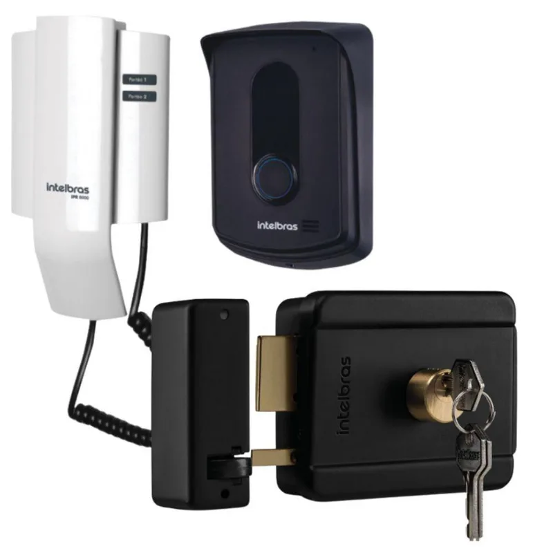 Kit 1 Porteiro Interfone Ipr8010 + 1 Fechadura Fx500 Intelbras Ipr 8010 Fx 500