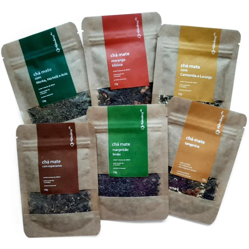 Chá Mate 10g Infusão Blend Artesanal Kit Com 6 Und