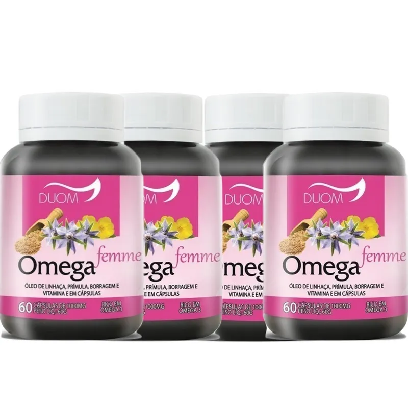 Kit com 4 Ômega Femme 60 cápsulas 1000mg Duom