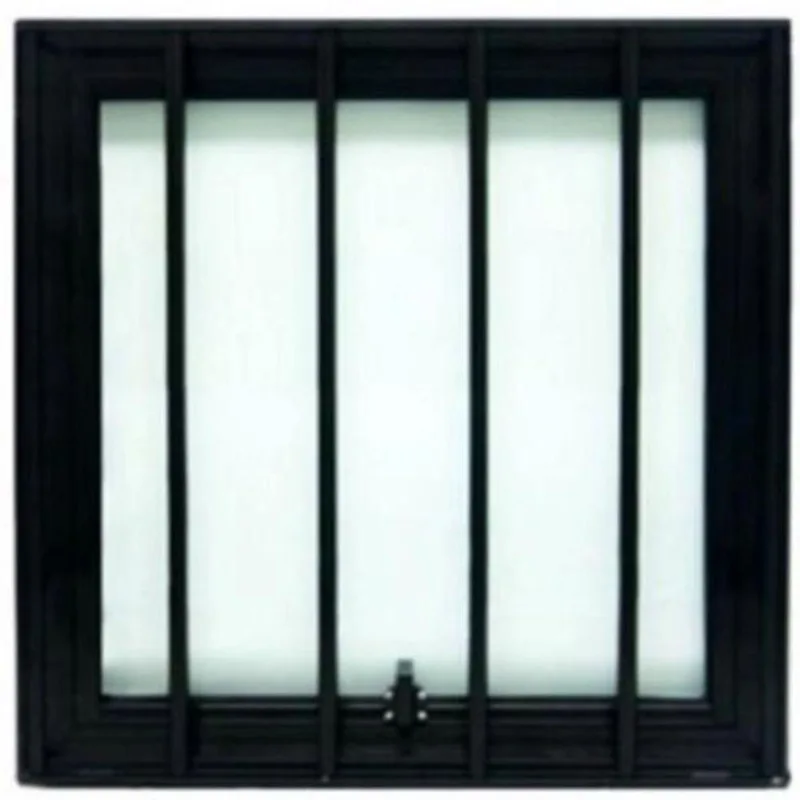 Janela Maxiar De Banheiro Esquadrias Brasil 35x35 Preto Com Grade f123