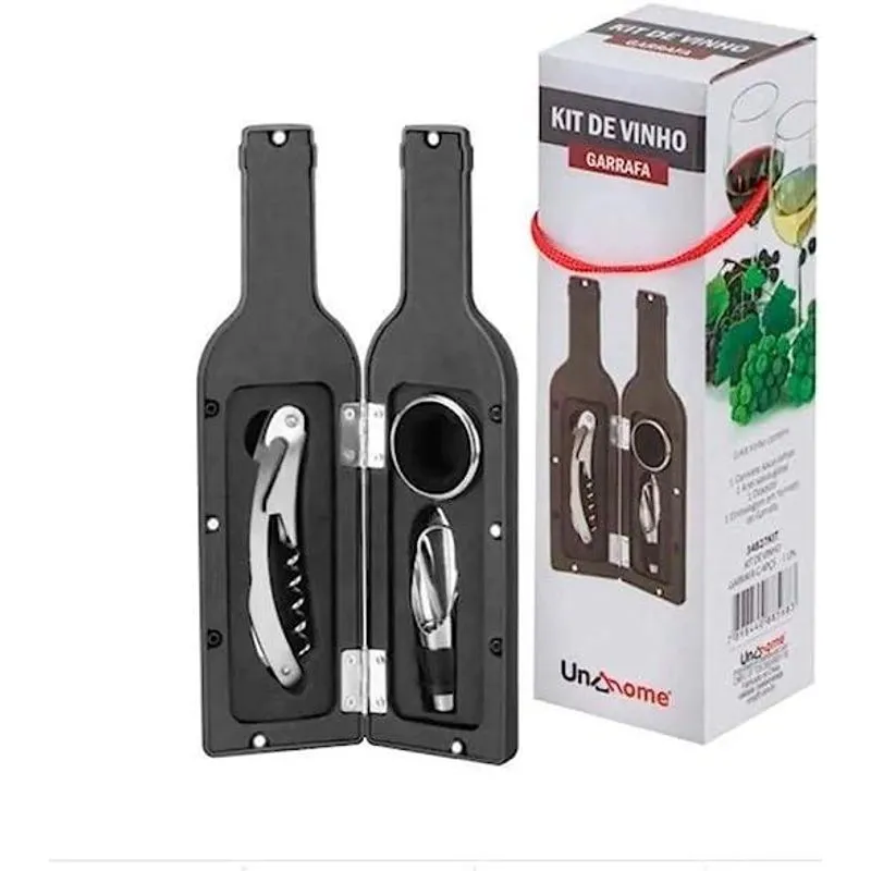 Kit De Vinho Com 4 Peças Unyhome - Formato Garrafa