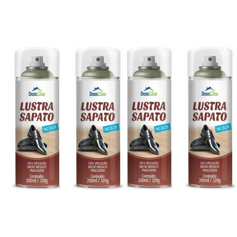 Kit 4 Lustra Sapato Incolor Domline Spray 200ml