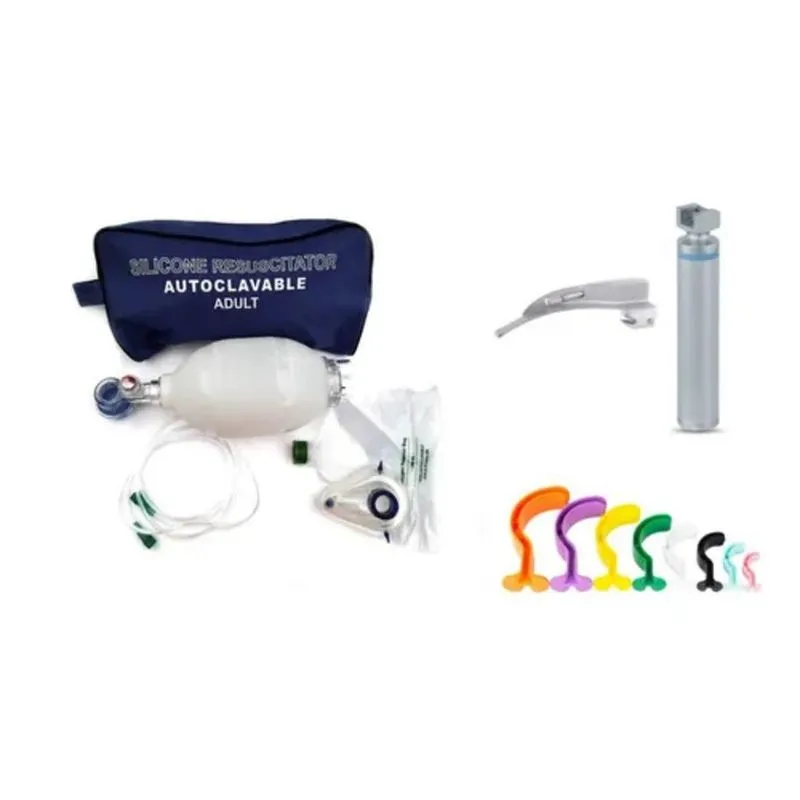Kit Ambu Adulto Silicone Laringoscópio E Cânula Orofaríngea