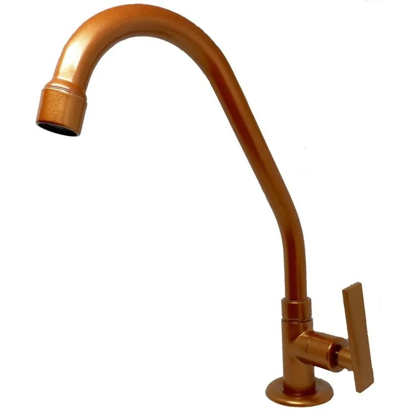 Torneira Rose Gold Para Cozinha Bica Movel Alta 100% Metal