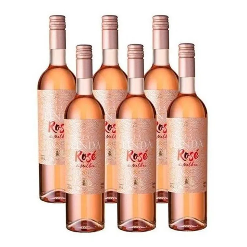 Vinho La Linda Rose Malbec 750 Ml Kit Com 06 Unidades