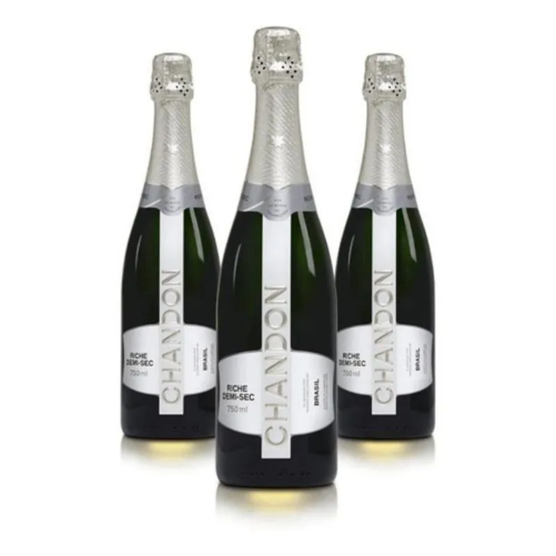 Espumante Chandon Riche Demi-sec 750ml Kit Com 03 Un