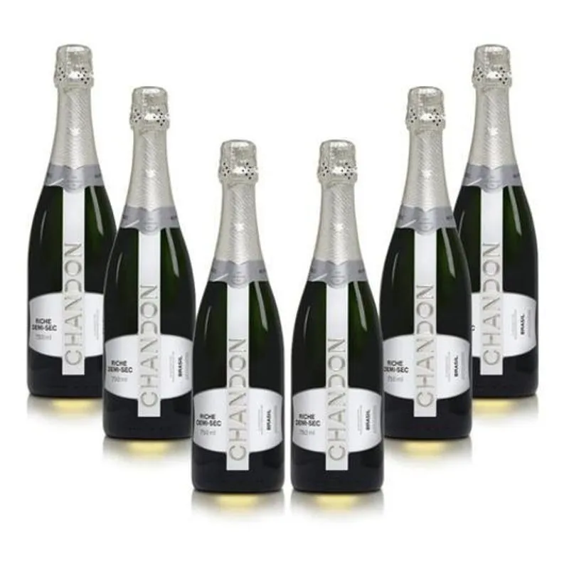 Vinho Espumante Chandon Demi Seco Riche 750 Ml Kit Com 06 Un