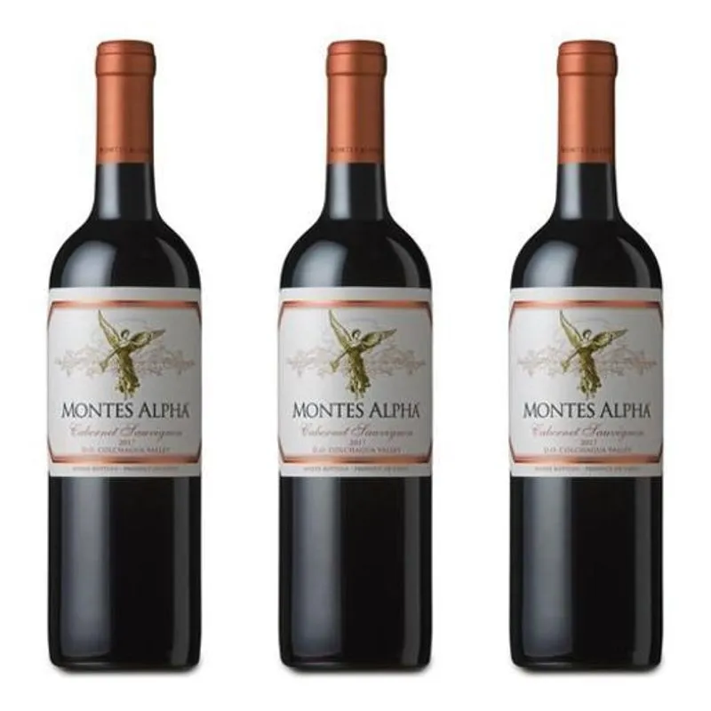 Vinho Montes Alpha Cabernet Sauvignon 750ml Kit Com 03 Unid