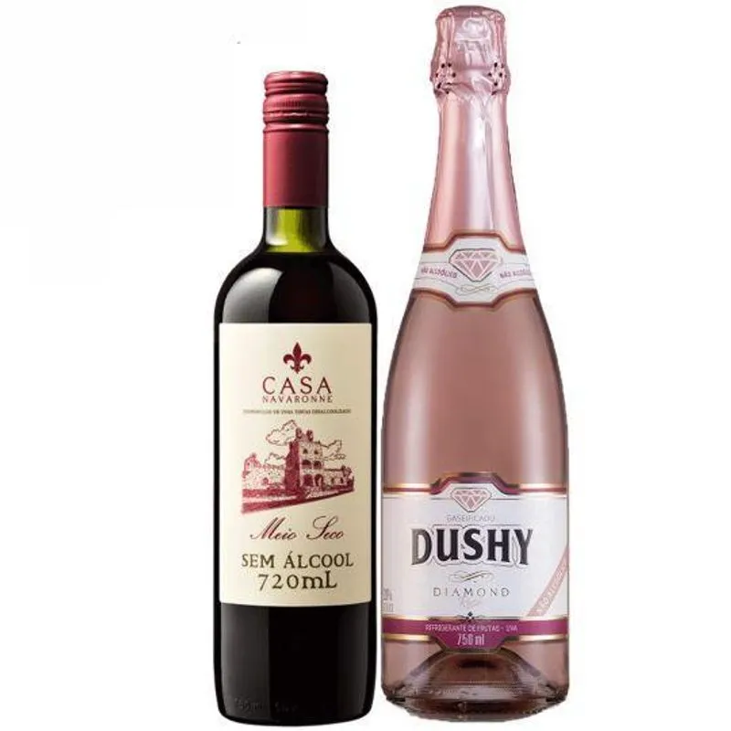 Kit Vinho E Espumante Sem Álcool 2 Ud Dushy &amp; La Dorni
