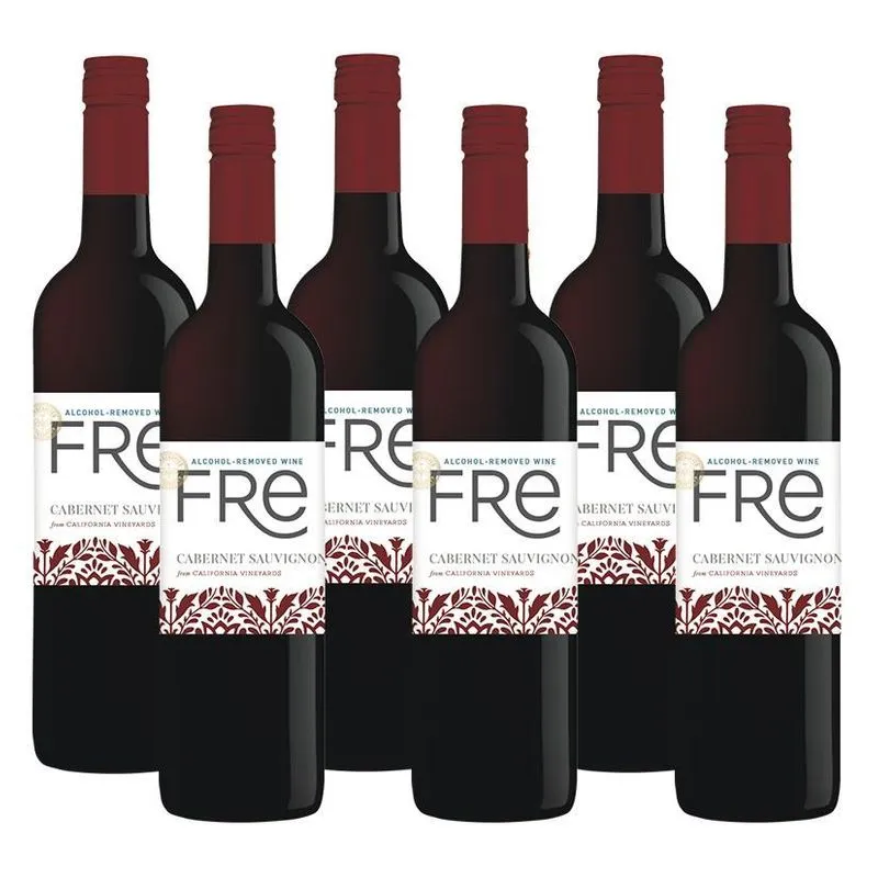 Combo 6 Garrafas Vinho Sem Álcool Fre Tinto Cabernet 750ml